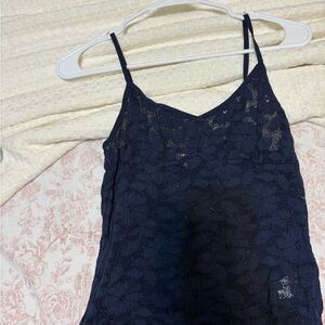 aerie Navy Lace Cami with Spaghetti Straps